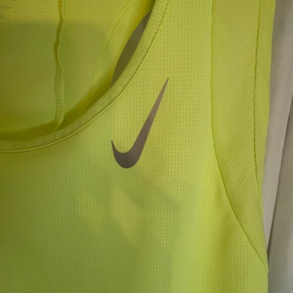 Nike Dri-Fit Neon Yellow Crop Racerback Tank Top Womens L - Picture 5 of 8